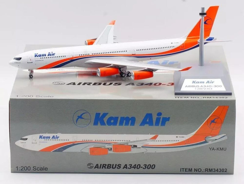 Kam Air Airbus A340-313 YA-KMU With Stand 1:200 Scale Retro Models RM34302