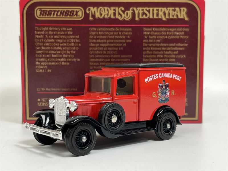 Model A Ford Van 1930 Postes Canada Post GR Models Of Yesteryear 1:40 Matchbox Y22D S5