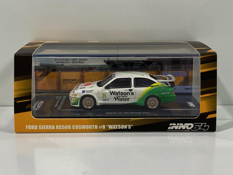 Ford Sierra RS500 Cosworth Watsons T Harvey Macau Guia 1:64 Inno 64 IN64RS500MGP21WS