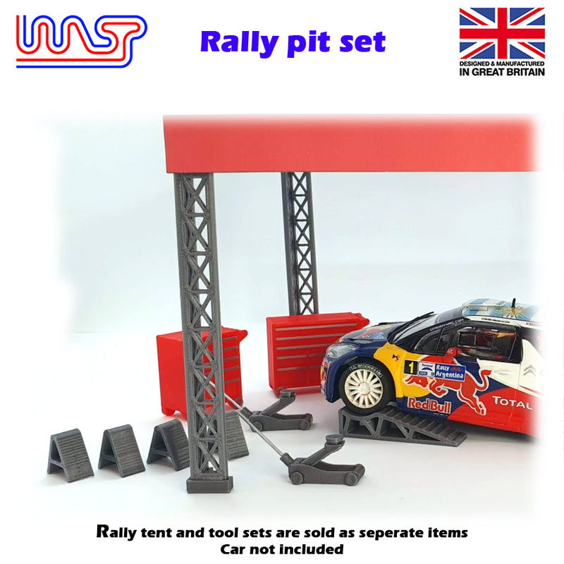 Slot Car Trackside Scenery Rally Service Tool Set Black 1:32 Scale WASP