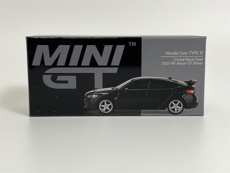 Honda Civic Type R Crystal Black Pearl 2023 W Advan GT Wheel LHD 1:64 Mini GT MGT00585L