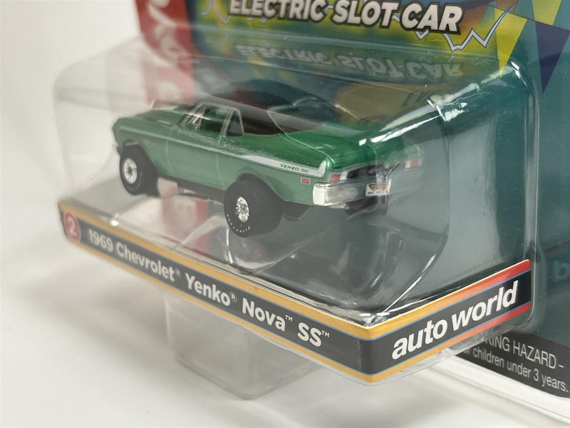 1969 Chevrolet Yenko Nova SS Grn Thunderjet Ultra G HO Slot Car Auto World SC377-2