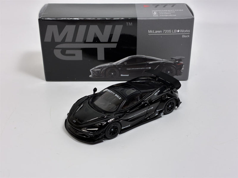 McLaren 720S LB Works Black LHD 1:64 Scale Mini GT MGT00777L