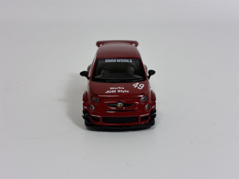 LB Works Abas Works Abarth 595 Red RHD 1:64 Scale Mini GT MGT00963R