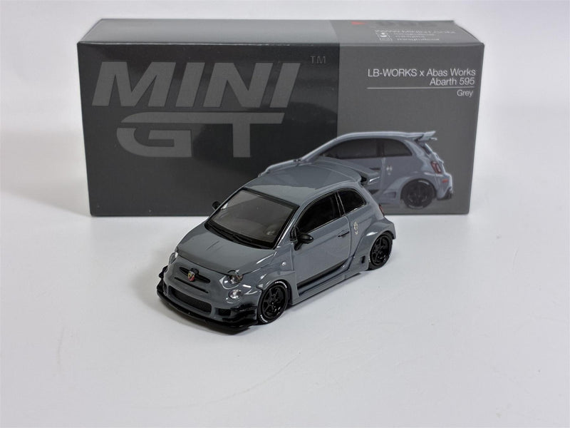 LB-Works Abas Works Abarth 595 Grey LHD 1:64 Mini GT MGT00995L
