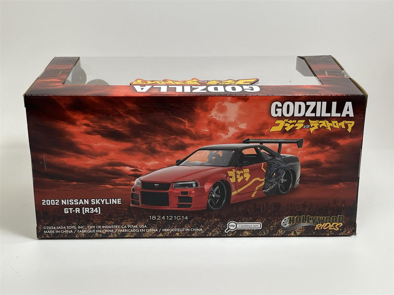 Godzilla 2002 Nissan Skyline GT R R34 1:24 Scale Jada 253253024 35133