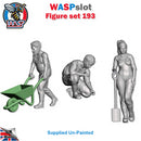 Trackside Unpainted Figures Scenery Display 3 x Gardeners Set 193 New 1:32 Scale Wasp