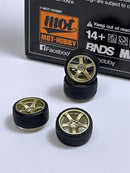 BNDS Custom Wheel Parts Wheel and Tyre Set Gold 1:64 MOT Hobby BC26402GD