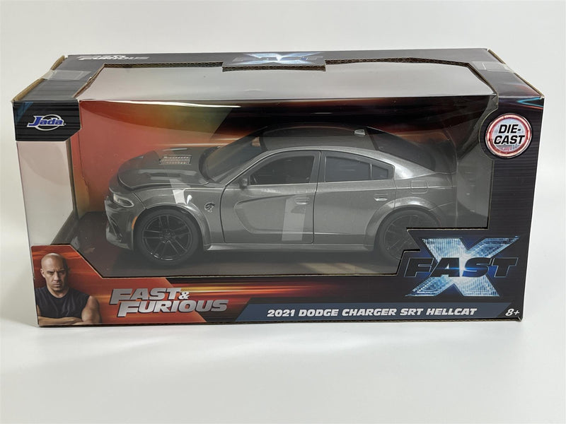 Jada 1:24 Fast & Furious Fast X 2021 Dodge Charger SRT HELLCAT Gris Diecast Jada 1:24 Fast & Furious Fast X 2021 Dodge Charger SRT HELLCAT Gris Diecast
