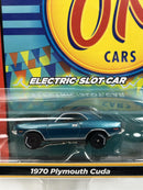 1970 Plymouth Cuda Blue Thunderjet Ultra G HO Slot Car Auto World SC377-6