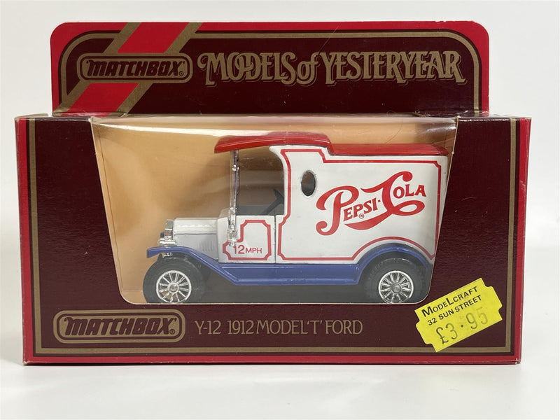 Model T Ford 1912 Pepsi Cola Models of Yesteryear 1:35 Scale Matchbox Y12D S5