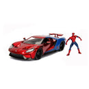 Spider-Man Marvel Figure and 2017 Ford GT 1:24 Scale Jada 99725