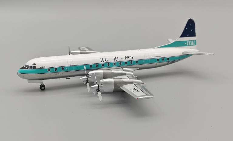 Teal Tasman Empire Airways Lockheed L-188C Electra ZK-TEB With Stand 1:200 Scale Inflight200 IF188TE0824
