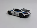 a white and blue toy car