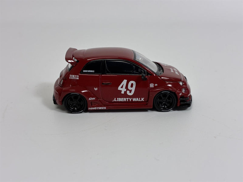 LB Works Abas Works Abarth 595 Red RHD 1:64 Scale Mini GT MGT00963R