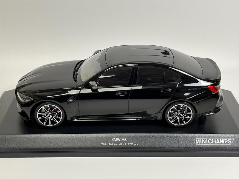 Minichamps 155020202 1:18 BMW M3-2020-Black Collectible Miniature Car, Black