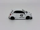 Abarth 595 LB Works Abas Works Gara White LHD 1:64 Mini GT MGT00809L