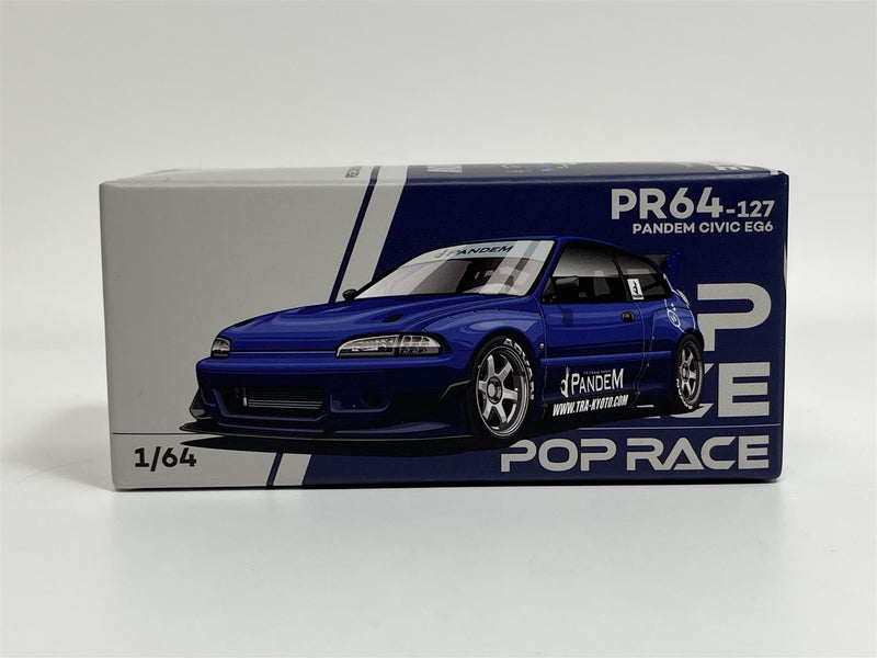 Pandem Civic EG6 Metallic Blue 1:64 Pop Race PR640127