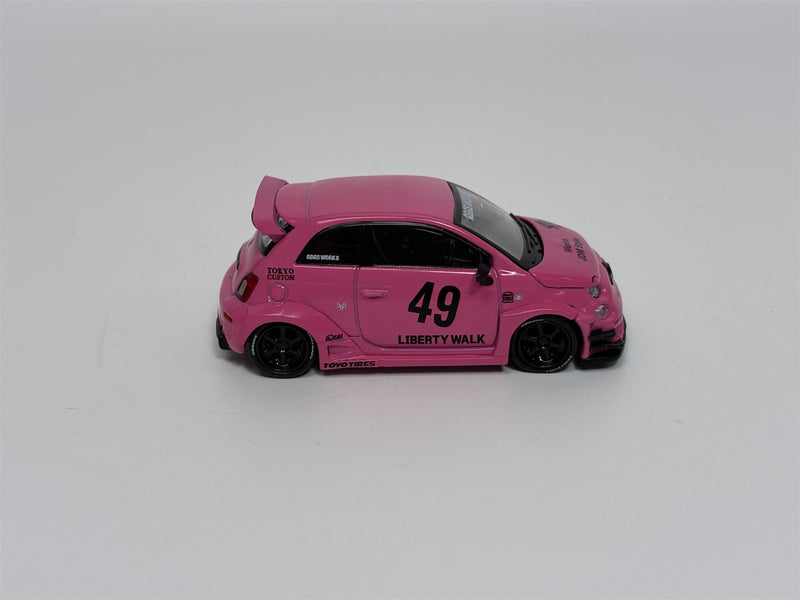 Abarth 595 LB Works Abas Works Pink RHD 1:64 Mini GT MGT00851R