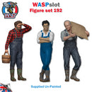 Trackside Unpainted Figures Scenery Display 3 x Gardeners Set 192 New 1:32 Scale Wasp