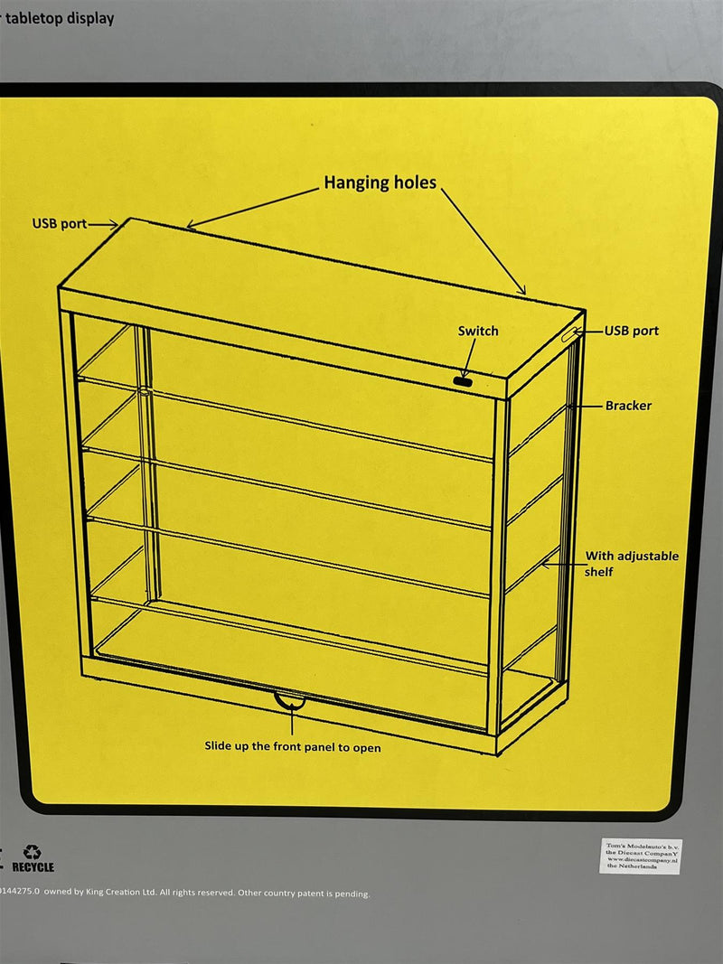 5 Tier LED Display Case Black With Black Base Triple9 648850BK