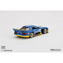 a blue and yellow toy car