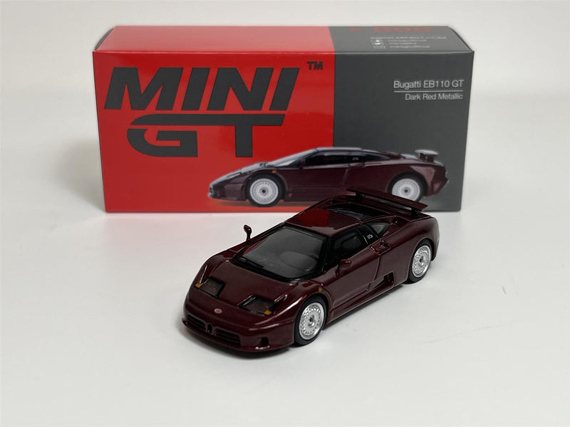 Bugatti EB110 GT Dark Red Metallic LHD 1:64 Scale Mini GT MGT00806L