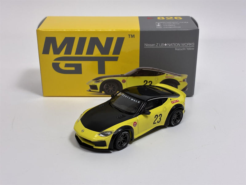 Nissan Z LB Nation Works Ikazuchi Yellow LHD 1:64 Mini GT MGT00826L