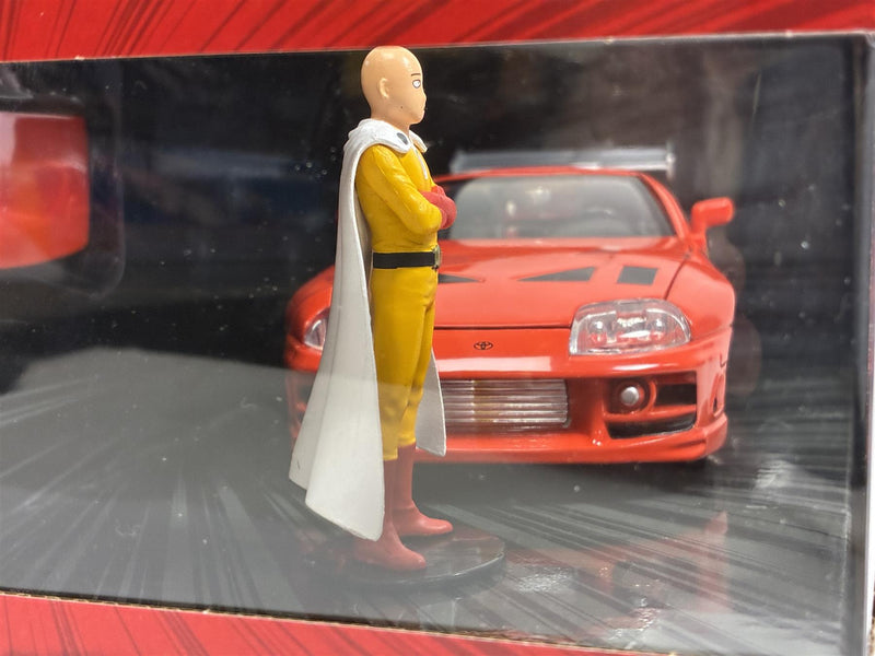One Punch Man Saitama Figure and 1995 Toyota Supra 1:24 Jada 35347