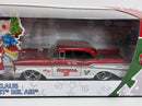 Mr and Mrs Santa Claus Figure and 2 Car Set Ford Pickup and Chevrolet Bel Air 1:32 Jada 34441