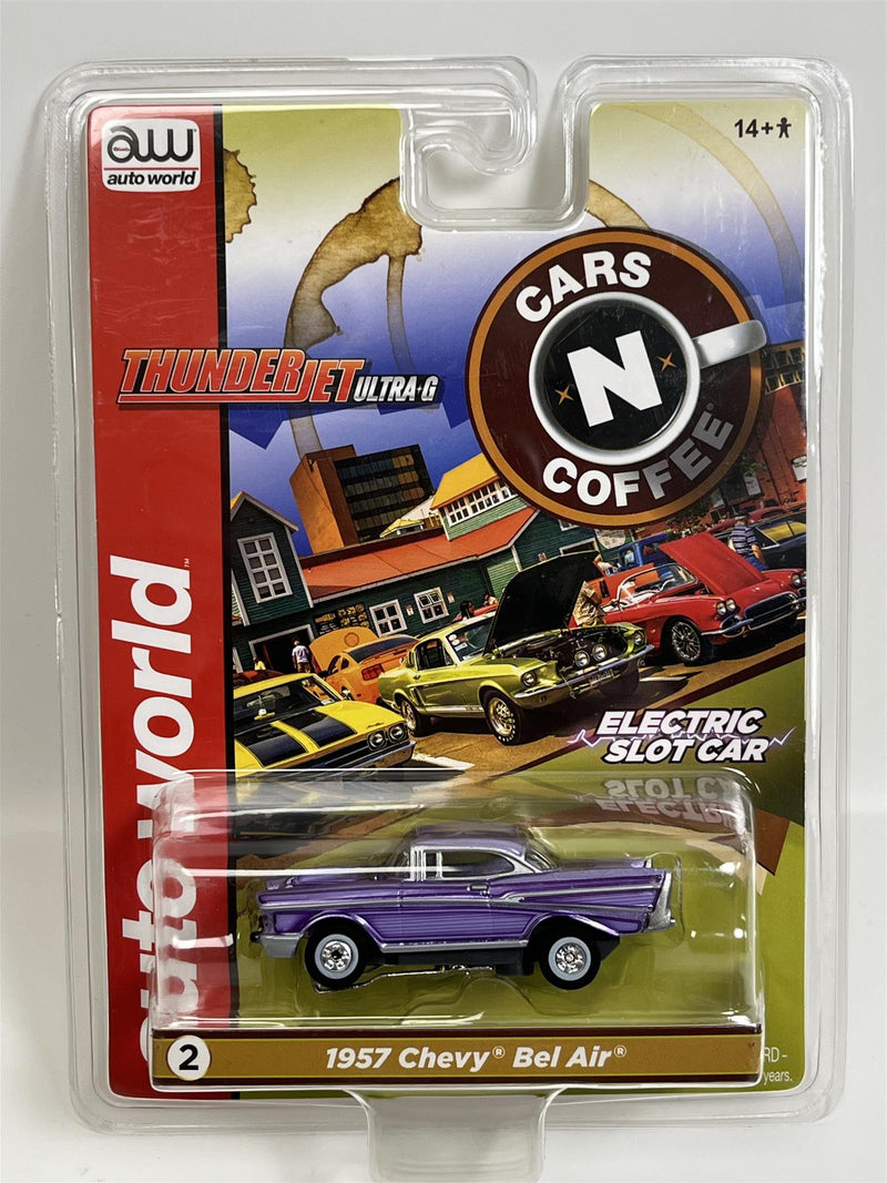 1957 Chevy Bel Air Purple Thunderjet Ultra G HO Slot Car Auto World SC379-2