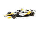 a yellow and white race car