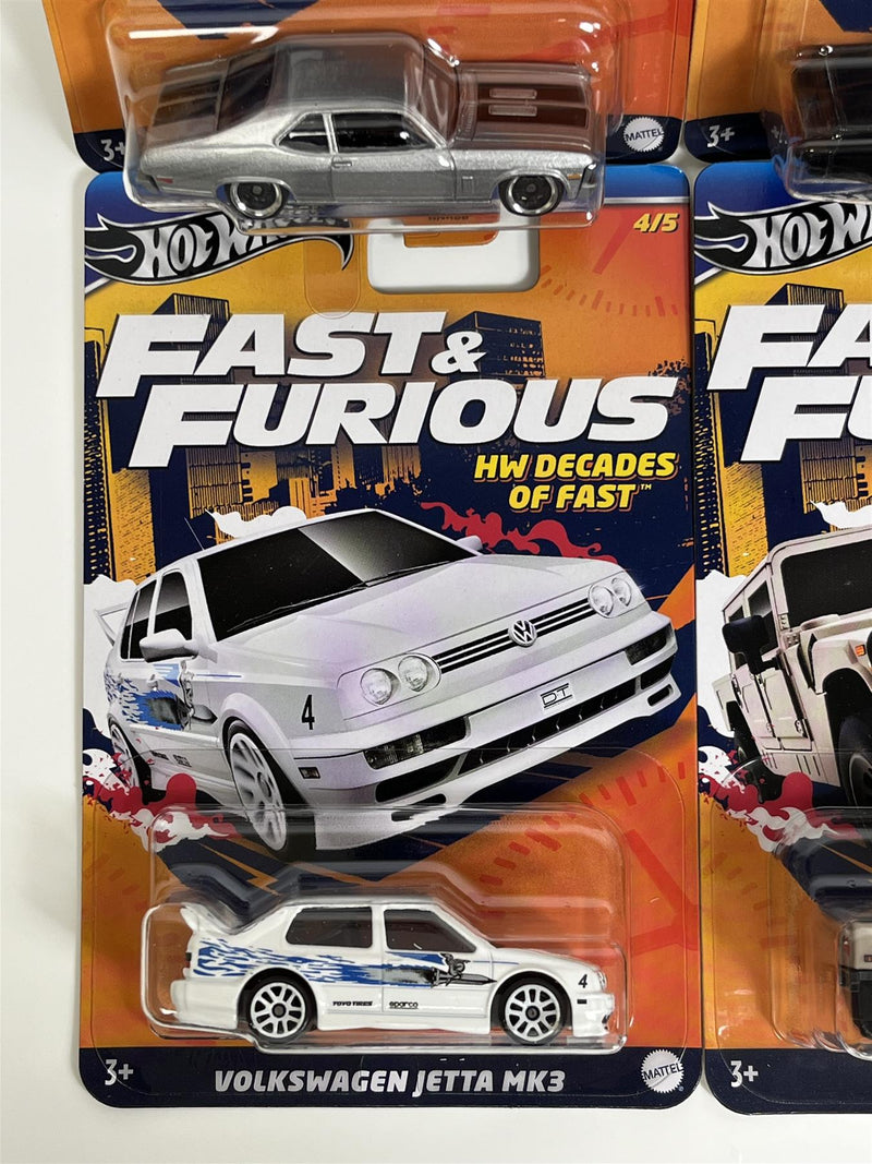 Fast and Furious HW Decades Of Fast 4 Car Set Hot Wheels 1:64 Scale HNR88 979E