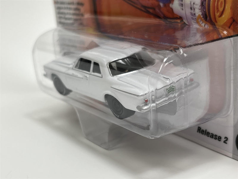 1962 Plymouth Savoy Max Wedge Alpine White 1:64 Scale Johnny Lightning JLCG029B