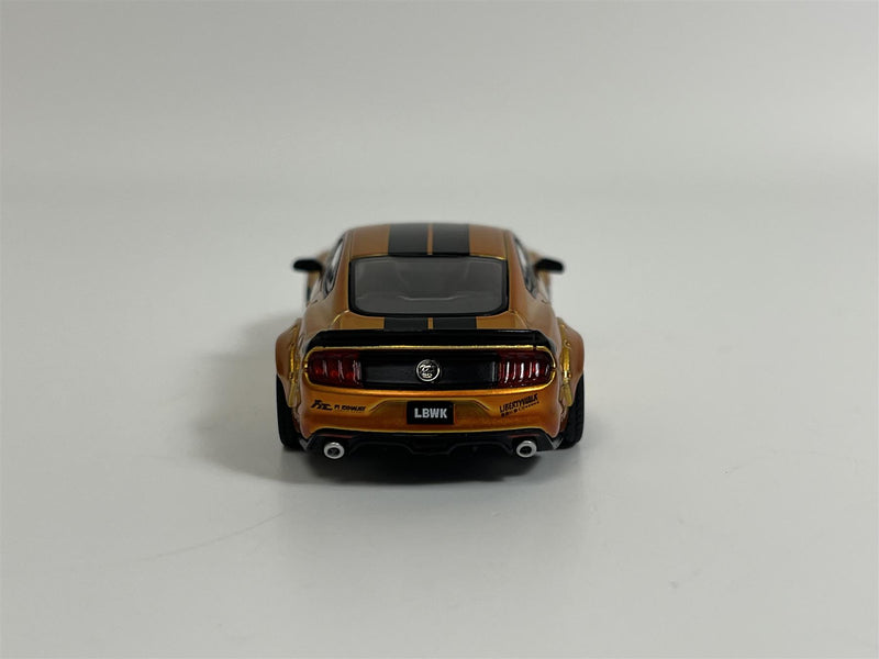 LB Works Ford Mustang LB Gold RHD 1:64 Scale Mini GT MGT00847R