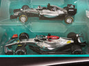 Mercedes AMG Petronas Formula 1 Set of 7 Cars with Display Stand 1:43 Scale Bburago 38170