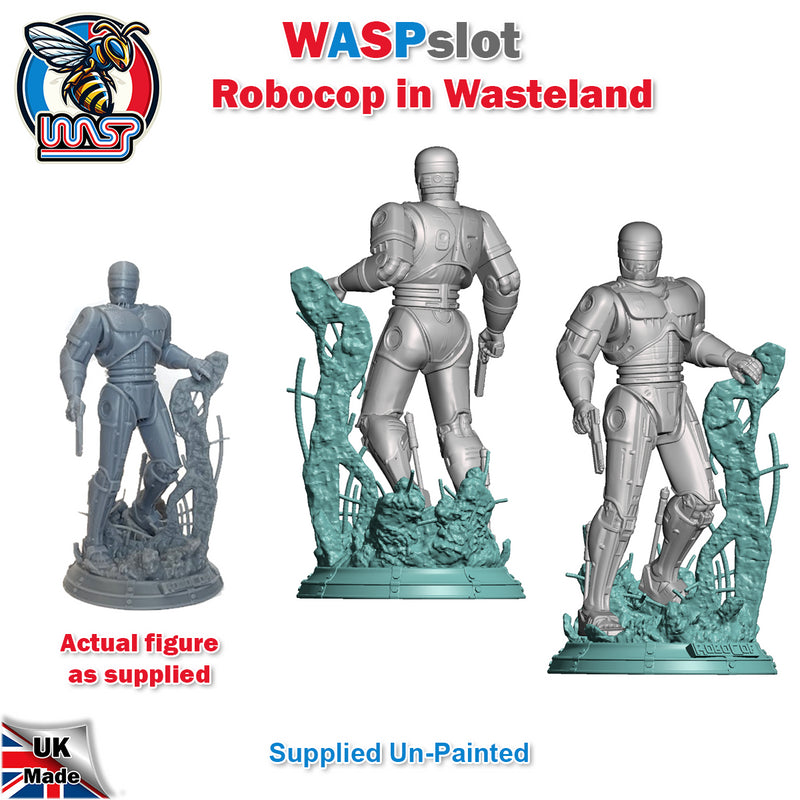 Robocop In Wasteland Set Unpainted Figure and Base 1:18 Scale Wasp