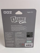 a grey package with white text and black text