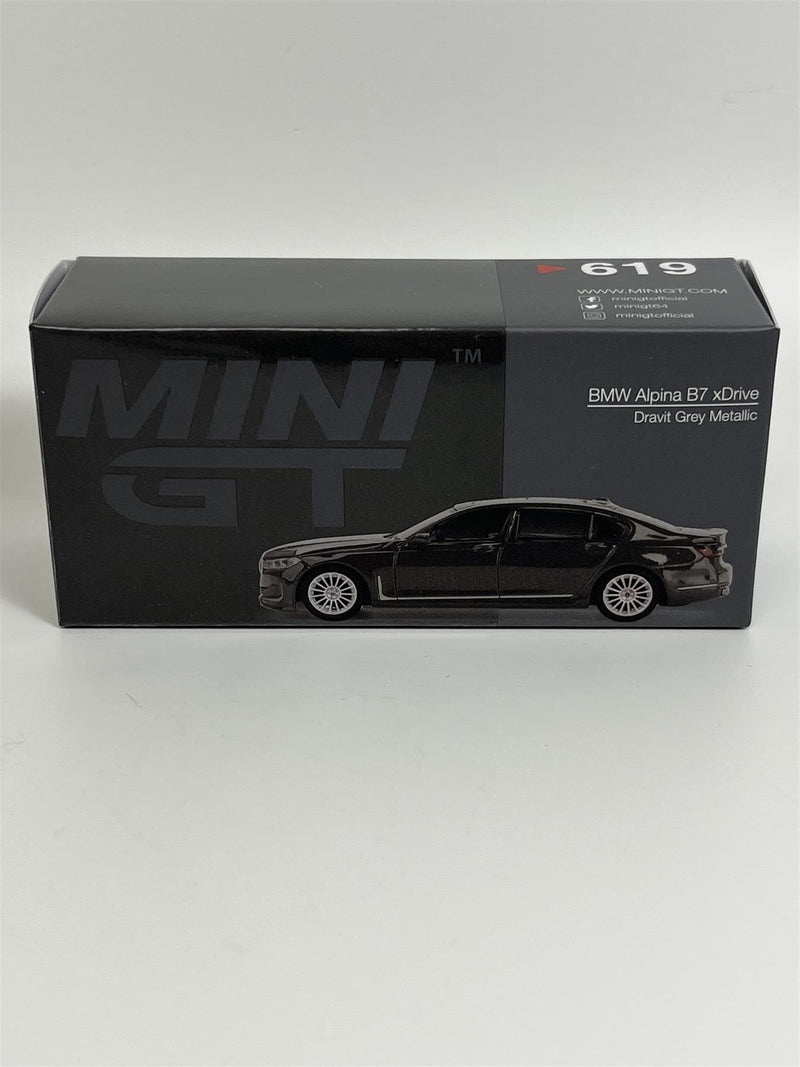 BMW Alpina B7 xDrive Dravit Grey Metallic RHD 1:64 Scale Mini GT MGT00619R