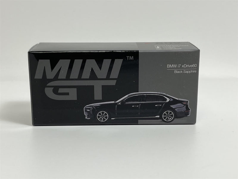 BMW i7 xDrive60 Black Sapphire LHD 1:64 Scale Mini GT MGT00802L