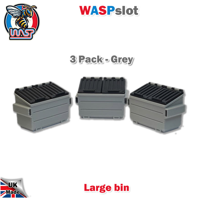 Trackside Scenery Slot Car Displays 3 x Grey Large Bins 1:32 Wasp