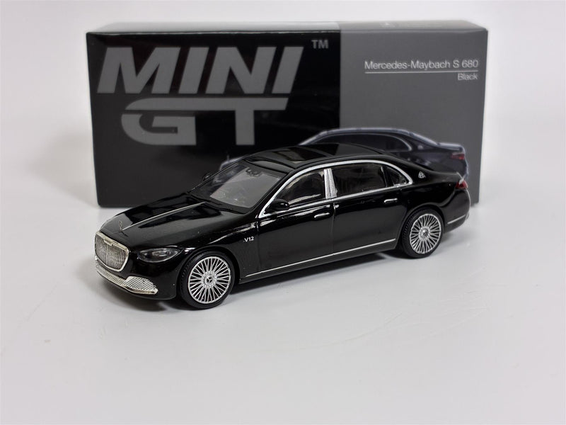 Mercedes Maybach S 680 Black RHD 1:64 Scale Mini GT MGT00977R