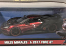 Spiderman Miles Morales 2017 Ford GT with Figure 1:24 Scale Jada 31190