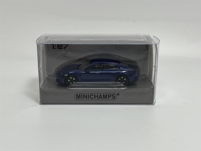 Porsche Taycan Turbo S 2019 Dark Blue Metallic 1:87 Minichamps 870068401