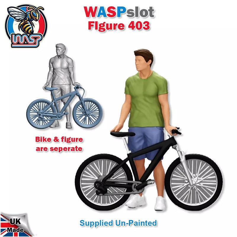 Trackside Unpainted Figures Cyclers x 2 Scenery Set 133 1:32 Wasp