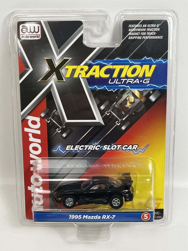 1995 Mazda RX-7 Black HO Scale Slot Car X Traction Auto World SC368-5