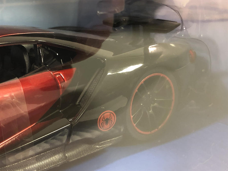 Spiderman Miles Morales 2017 Ford GT with Figure 1:24 Scale Jada 31190