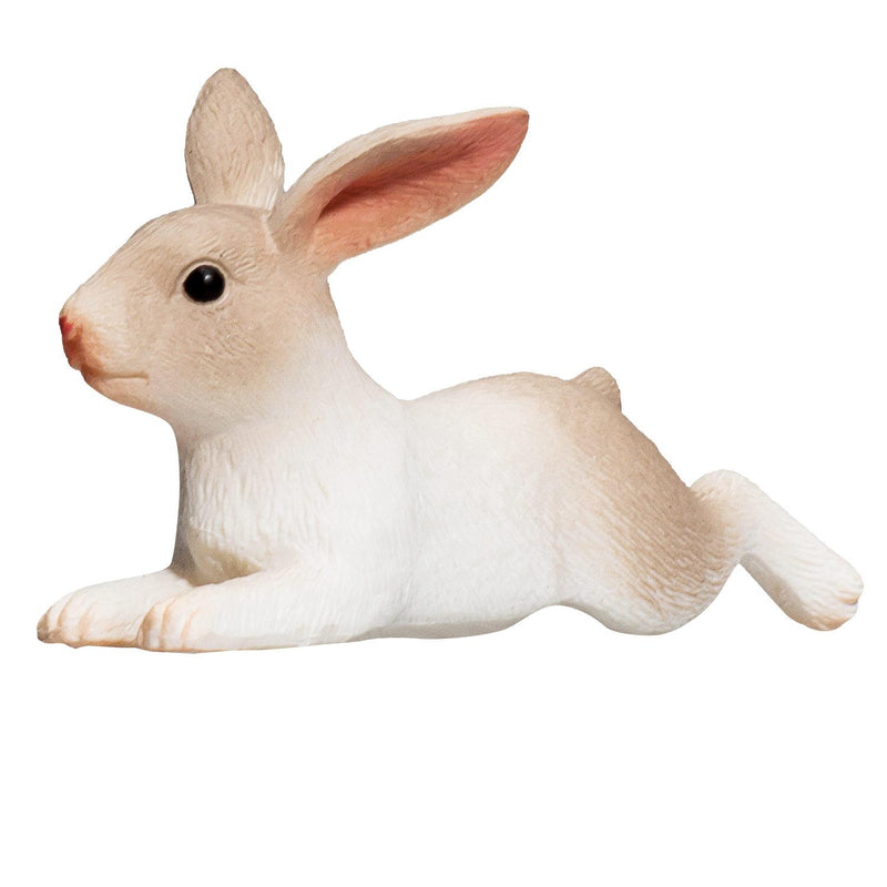 Rabbit Lying Wildlife Toy Figure 6 cm Length Approx Mojo Fun 387142