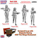 Trackside Unpainted Figure Scenery Display Set 110 Waiting Staff x 4 1:32 Wasp