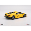 a yellow toy car on a white background